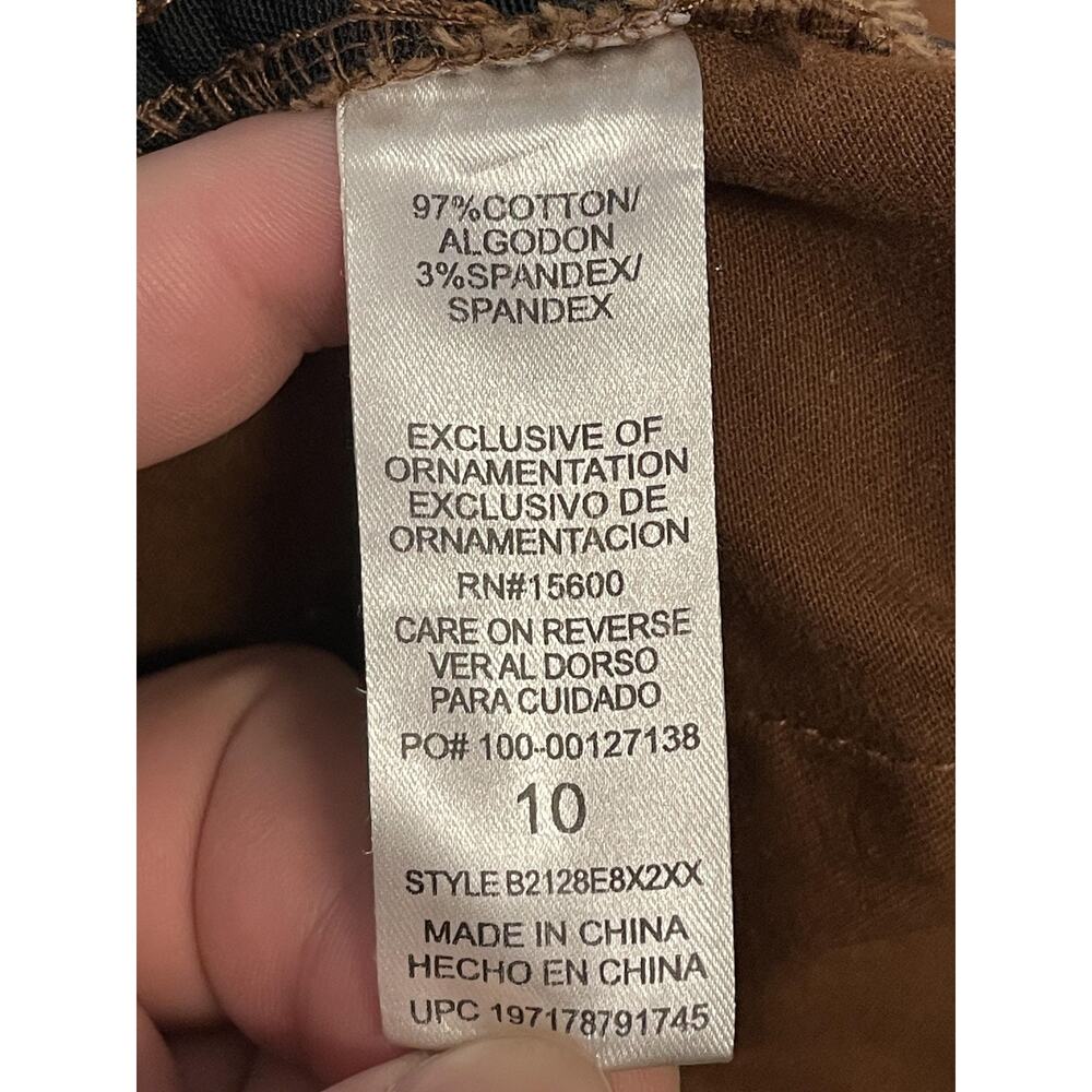 Democracy Pants Womens 10 Brown Twill Ab Technology Tapered‎ Leg Stretch Casual - Picture 10 of 11
